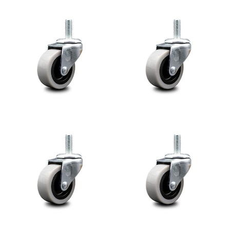 Service Caster 2 Inch Thermoplastic Rubber Wheel 1/2 Inch Threaded Stem Caster SCC, 4PK SCC-TS05S210-TPRS-121315-4
